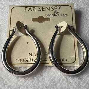 3/$15 Ear Sense Silver Hoop Earrings Lot 467